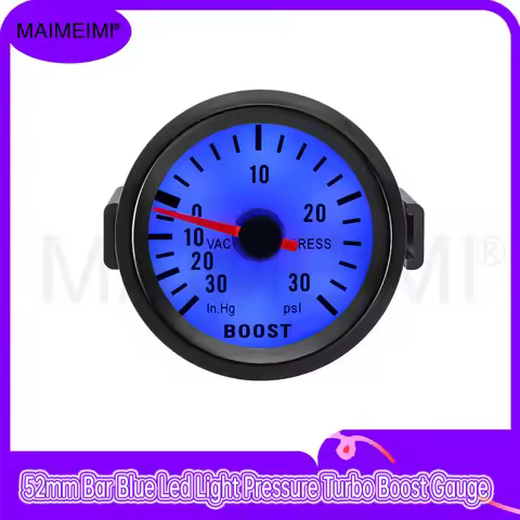 52mm Pressure Turbo Boost Gauge -30~30 PSI with Blue Led Light 52mm Digital pointer Car Gauge Meter 