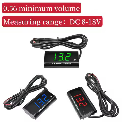 DC 8V-18V 0.56 inch Red Green Blue LED Digital Waterproof Voltmeter Voltage Tester Detector Voltmete