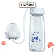 FAVORITEGOODS Hands-Free Baby Bottle, with Straw Brush Normal-Neck Feeding Bottle Set, Gravity Ball 