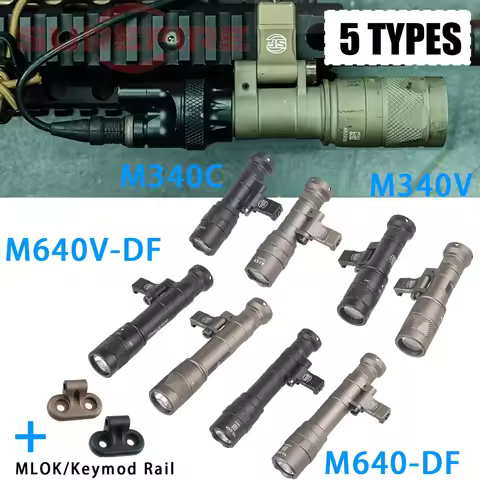 Surefire M340 M640 M340V M600-DF SF Flashlight Led Light 20mm Picatinny Rail M LOK Mount Lamp 1200 L