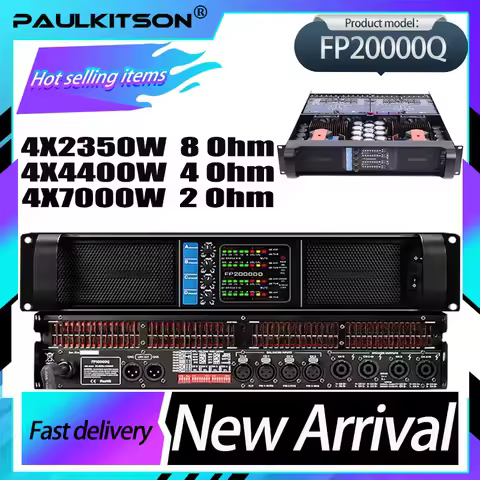 Paulkitson FP20000Q Audio Power Amplifier 4 Channels 4x1350W 10000 Watts Live Show Professional Disc