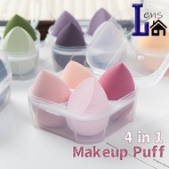 Makeup Beauty Egg (4 In 1) Foundation Sponge Cosmetic Dual Use Wet Dry Soft Face Powder Blender Puff