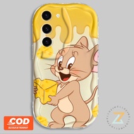 เคส OPPO Reno10 Pro 5G Reno 8T 5G Reno 8T 4G 8Z Reno 5G 7Z Reno 5G Reno6Z 5G Reno8 5G Reno6 5G Reno5 5G Reno7 4G Reno8เคสโทรศัพท์ TPU ป้องกันการตกสายห้อยสำหรับแขวนลายเยลลี่ชีสสีชมพู Reno4นางฟ้า4กรัม