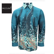 Pacolino Malaysia Men Batik Long Sleeve Regular - Turquoise Colour 22622-BK0100-E