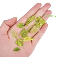 JEREMY1 30pcs Green Transparent Leaf Shape Beads, Leaf Shape Acrylic Beads Green Acrylic Leaf Beads,