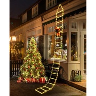 Christmas Decorations LED Ladder Lights with Climbing Santa Claus, 10ft Outdoor Christmas Decorative