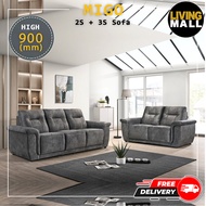 Living Mall Migo 2 + 3 Seater High Fabric Sofa
