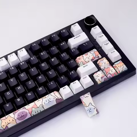 Keycap 8Keys Supplementary Keys Cute Cat Cherry Pbt Keyboard Cute Keyboard Diy 6.25U Spacebar