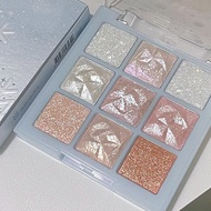 9 Color Snowflake Eyeshadow Palette Delicate Pearly Matte With Shimmer Colors For Sexy Eye B0f0