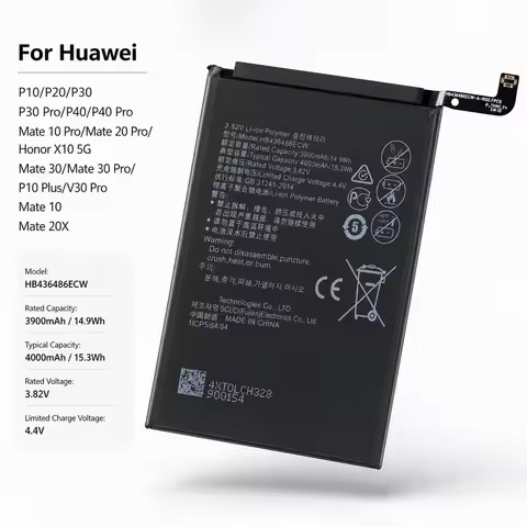 Replacement Phone Battery For Huawei P10/P20/P30/P30 Pro/P40/P40 Pro/P10 Plus/Mate10 Pro/Mate20 Pro/