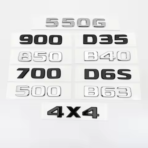 Silver Black Letters 550G 4X4 850 550 D35 B40 D6S B63 Emblem for Mercedes Benz Brabus G Car Trunk Re
