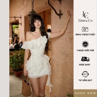 LINN&CO. Sexy 3D Floral Pleated Off-Shoulder Dress | REBEL 18