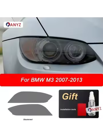 2 Pcs Car Headlight Protective Film Transparent Smoked Black TPU Sticker For BMW M3 E90 E92 E93 2007