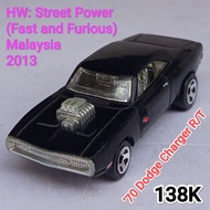 Hot Wheels FF Fast and Furious Dominic Toretto 70 Dodge Charger RT Black Loose