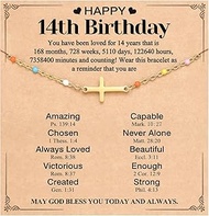 Happy 12th 13th 16th Birthday Gifts for Girls Cross Bracelet 12/13/16 Year Old Girl Birthday Gifts I