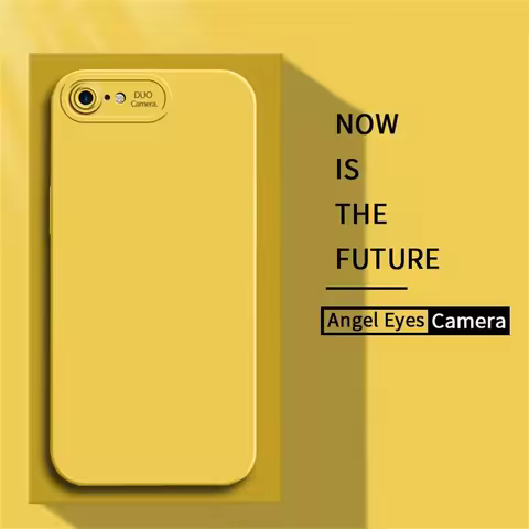 Angel Eyes Liquid Silicone Case for iPhone 7 8 Plus SE 2020 2022 Soft Friendly Lens Protective Shock