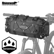 Rhinowalk กระเป๋า12L กระเป๋าติดจักรยานกันฝนแบบพกพา,กระเป๋าทรงกระบอกใส่ด้านหน้าขี่จักรยานกันน้ำภายในและมือจับกระเป๋าชุดติดตั้ง