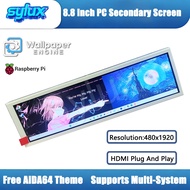 8.8 Inch PC Secondary Screen for PC Case AIDA64 CPU GPU Sensor Monitor Long Strip Compatible with Ra