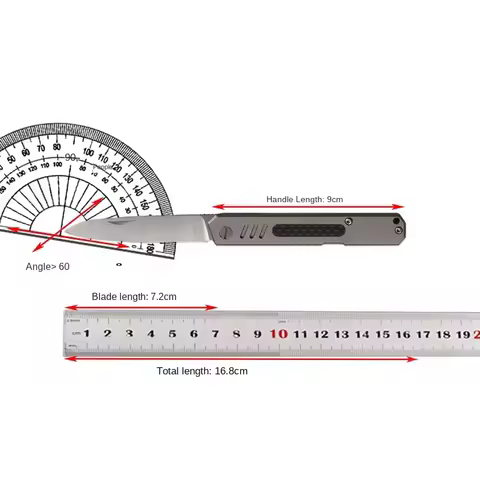 14C28N Steel Ball Bearing Folding Knife Titanium Alloy Handle Utility Outdoor Survival Camping Knife