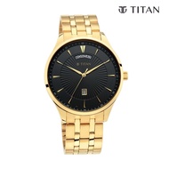 Titan Regalia Opulent Black Dial Analog with Day and Date Stainless Steel Strap watch for Men