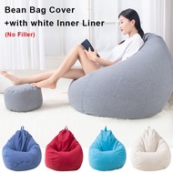 Upgrade Bean Bag Cover【ONSALE】S/M/L /XL sofa bean Stylish Bedroom Furniture Solid Color Single Bean Bag Lazy Sofa Cover DIY Filled Inside (No Filling)