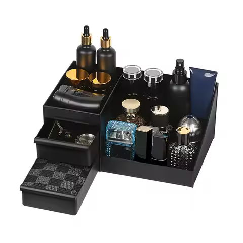 Bathroom Countertop Organizer With Drawers Cologne Organizer For Men, Cologne Holder For Dresser, Pe