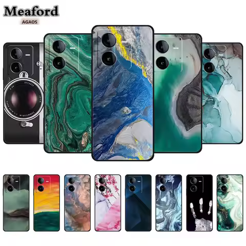 Marble Soft Phone Case for vivo iQOO Z8x Luxury Original Fashion Shield Protective Back Cover TPU So