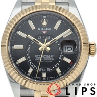 勞力士 Sky-Dweller Jubilee 腕錶 336933，附原廠錶盒、保固卡，18K 黃金/不鏽鋼材質，男士腕錶，黑色，拋光處理，成色極佳 [二手]
