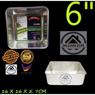 JS2006 6 Inch 6" Aluminium Extra Deep Square Cake Mould Loyang Segi Empat Kek Tin Square Cake Tin al
