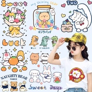Animal cartoon T-shirt printed stickers cute animal heat transfer stickers washable stickers fashion