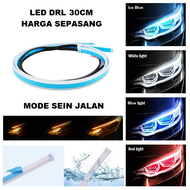 Lampu LED Alis DRL 30CM Tempel Flexible 30 CM Mobil Motor Sein Running Welcome