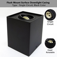 3H Lampu Siling Downlight Arah LED GU10 [Surface] Litar Tunggal/Berdua Casing (Petak/Bulat)