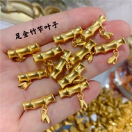 Diy charm gold 916 Bamboo Bamboo Small Leaf Elbow Bracelet Pendant /gold 916