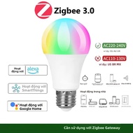 Zigbee Bóng Đèn Led Led E27 E14 GU10 Tuya Thông Minh Đèn RGB + WW + CW Bóng Đèn Led Điều Khiển Bằng 