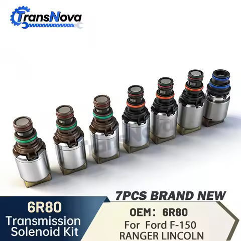 TransNova New 6R80 Transmission Solenoid Kit 7PCS Valve Body Solenoid Valve Set For Ford F150 Explor