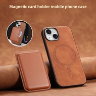 Phone Case Leather 2 in 1 Detachable Card Solt Wallet  Magnetic phone Cover for iPhone 16E 16ProMax 