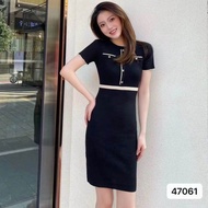 dress wanita Casual rajut lengan pendek Sbg mini dress Korean style elegan lengan pendek
