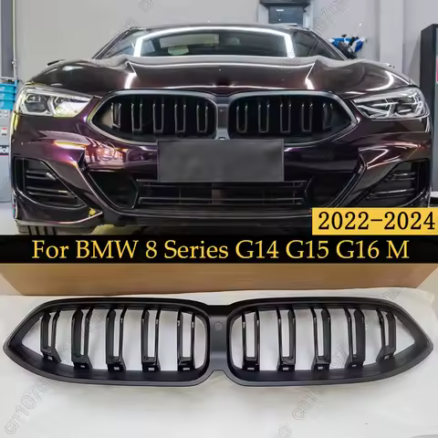 Front Bumper Grille Kidney Grill For BMW 8 Series G14 G15 G16 840i 840d M850i M-Sport 2022-2024 Raci