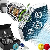 AquaHomeGroup Luxury Filtered Shower Head Set - 20+3 Stage Shower Filter for Hard Water for Chlorine, Fluoride, Heavy Metals - Water Filter Shower Head with Vitamin C E A for Hair, Skin and Nails