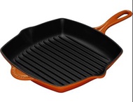 全新未用過 Le Creuset 經典色 26cm 正方形連手柄琺瑯鑄鐵烤盤 SQUARE SKILLET GRILL