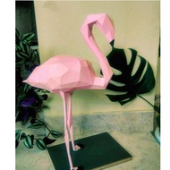 DIY 3D Papercraft A4 Paper Model Decor Kit: Flamingo