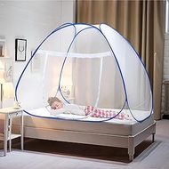 Kuber Industries Mosquito Net | Nylon Single Bed Mosquito Net | Foldable Machardani | Mosquito Net for Bedroom | Outdoor Trip Mosquito Net | 6.5x4 Feet | Blue