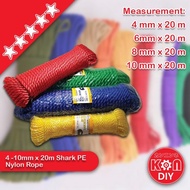 SHARK PE Nylon Rope 10mm/8mm/6mm/4mm x 20meter SH9066 Tali Nilon 尼龙绳 |  NYLON ROPE / PE ROPE / POLYE