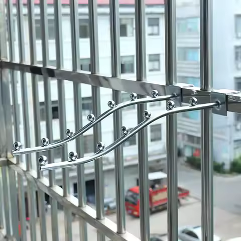 Supermarket Clothing Store Stainless Steel Card Square Tube Hook Dormitory Home Balcony Clothes Hook