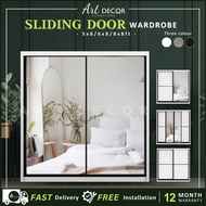 [FREE INSTALL] Almari Baju Full Cermin / Mirror Wardrobe Sliding Door Anti Jump Mirror Cermin Closet