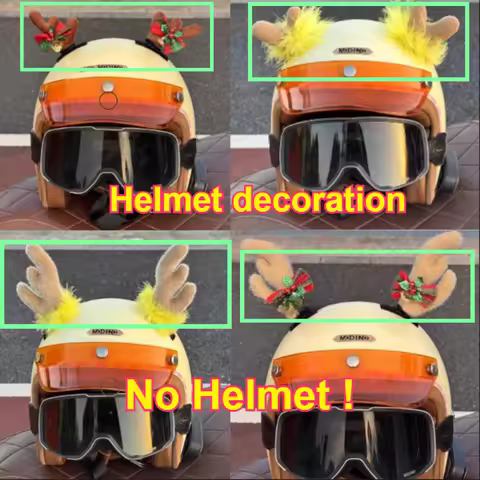 Motorcycle Helmet Antler Christmas Reindeer Decorations Electric Helmet Scooter Ski Ear Helmet Ornam
