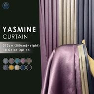 Yasmine Mix Hotel-grade Blackout Curtain / Made / Soft-touch / Linen Texture Hook Eyelet (270cm-280c