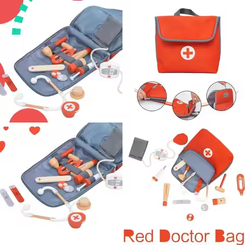 A5YC Childrens Clinical Role Play Set Natural Doctor Dolls With Pretend Equipment For Imaginative Le