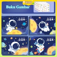 (With Stickers) Children's Blank Sketch Book, Blank Drawing Book for Students, Student Art Stationer