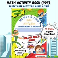 Kindergarten Preschool Math | Money &amp; Time Activity Book | Buku Latihan Matematik Prasekolah (PDF, Softcopy)